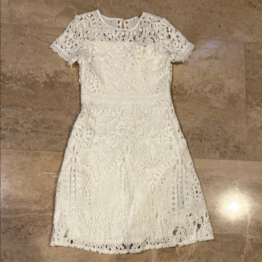 GB Girls White Sheath Mini Dress Short Sleeve Crew Neck